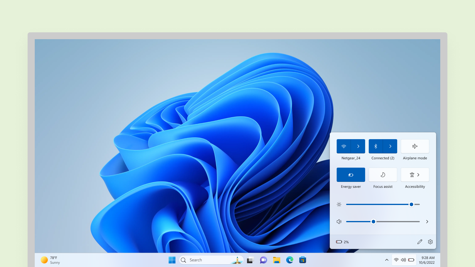 quick setting with energy saver