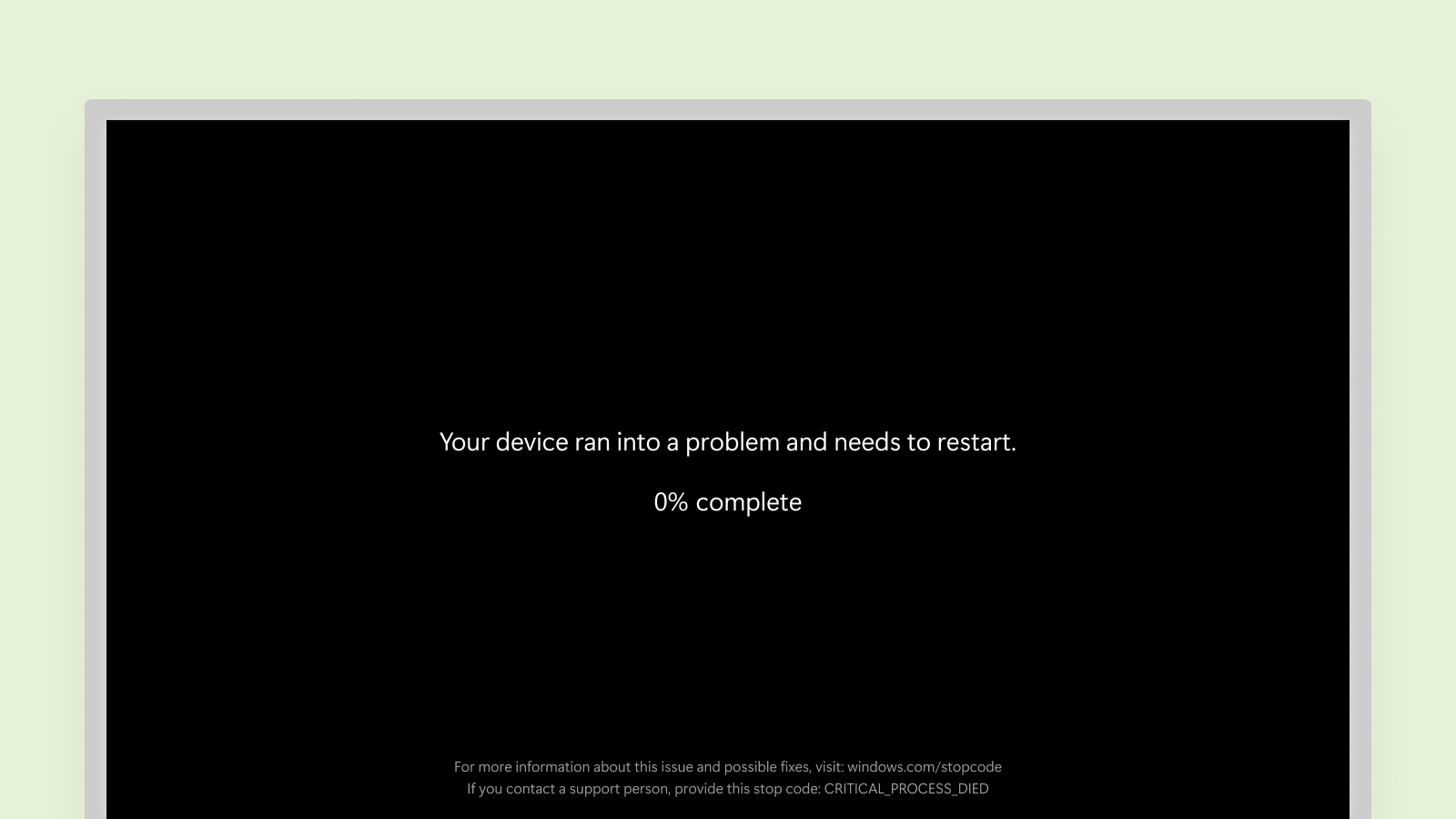 boot error message