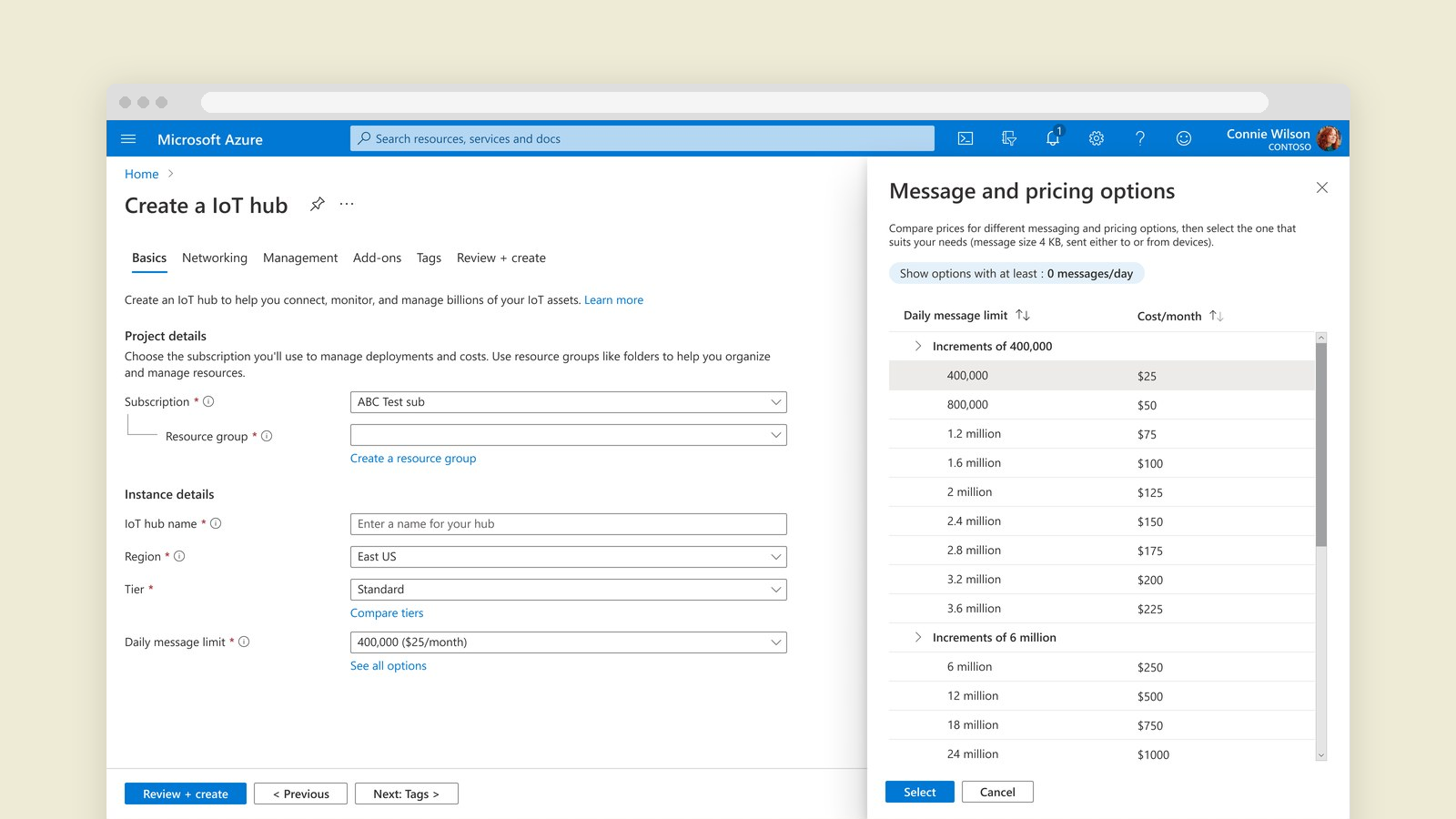 Pick a daily message maximum with monthly cost